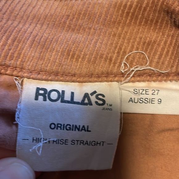 Rolla’s Original High‎ Rise Straight Corduroy Pants Women’s Size 27 Terracotta - Picture 8 of 8